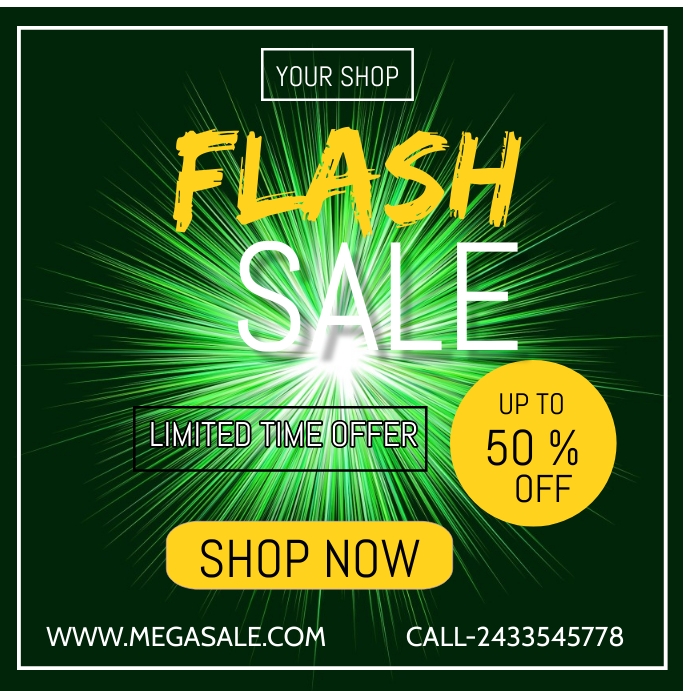 Plantilla de FLASH SALE | PosterMyWall