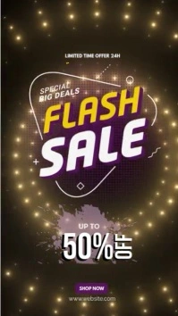 Flash sale offer Digital Display (9:16) template