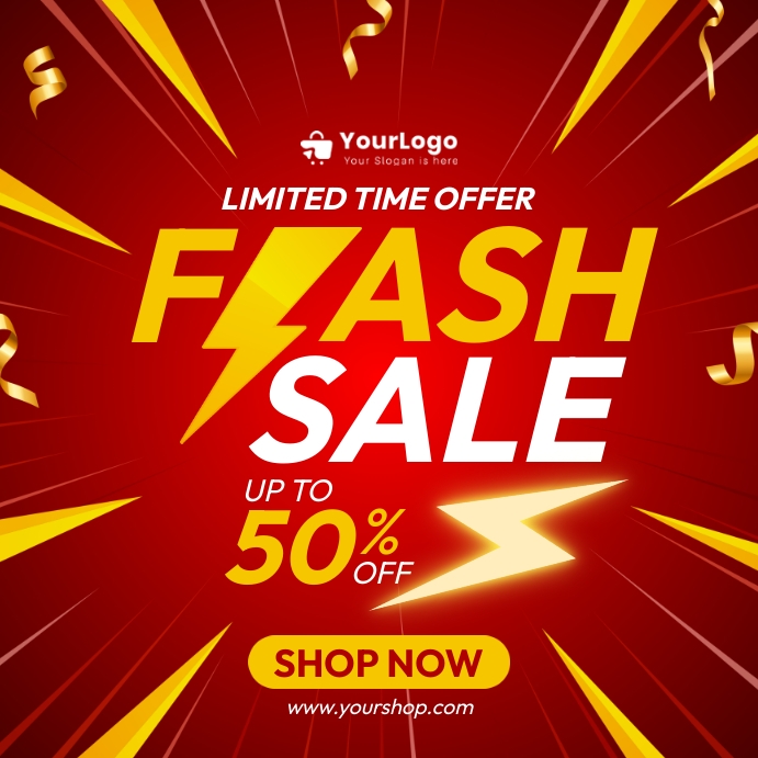 Copy of Flash Sale Red Template | PosterMyWall