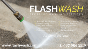 Flash Wash pressure washing services ad Сообщение Twitter template
