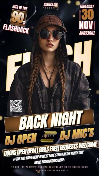 Flashback Club Party Event Ad Design Template Instagram 快拍