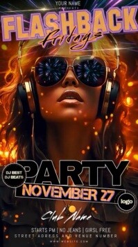 flashback friday back to school college party ad Instagram Story template