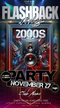 flashback friday fridays party night ad psd Instagram Story template