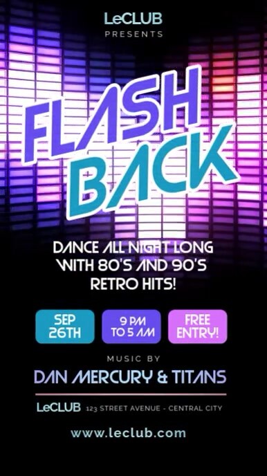 Flashback retro party instagram story ad Template | PosterMyWall