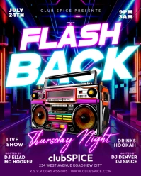 Flashback Thursday throwback music night party invitation flyer template Instagram post