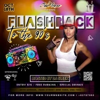 FLASHBACK TO THE 90's PARTY FLYER TEMPLATE Instagram-opslag