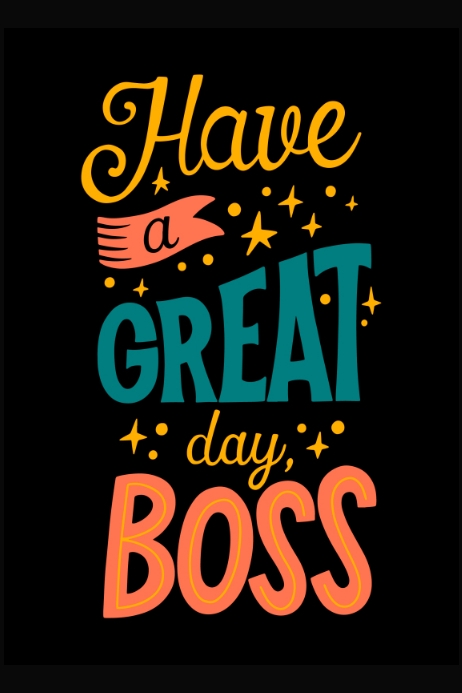 Boss Da Lettering Copy of Flat boss day lettering | PosterMyWall