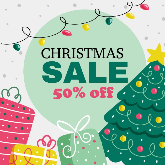 Flat design Christmas sale background Template | PosterMyWall