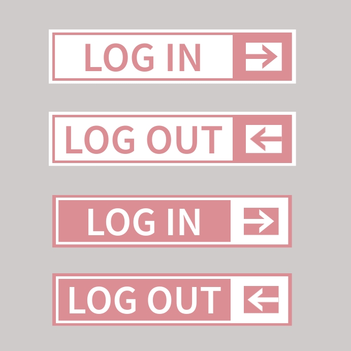 Flat design login and logout buttons set Template | PosterMyWall
