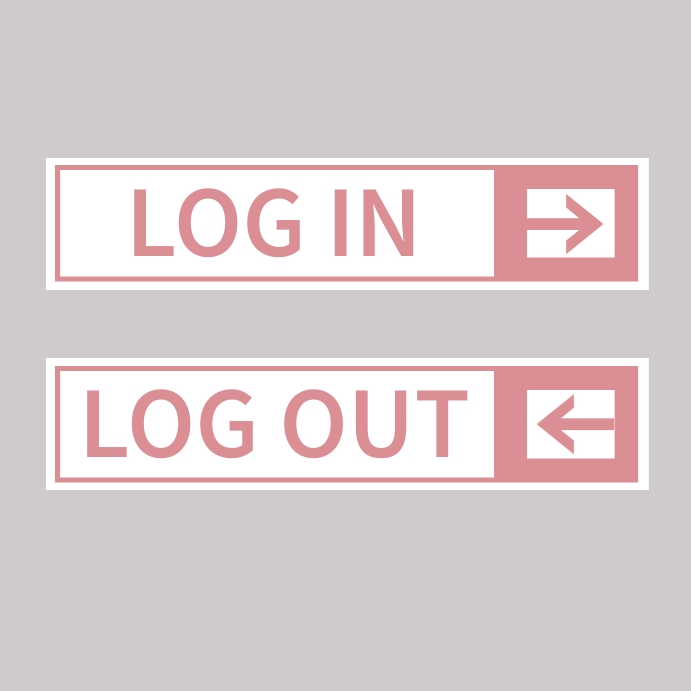 Plantilla de Flat design login and logout label collection | PosterMyWall