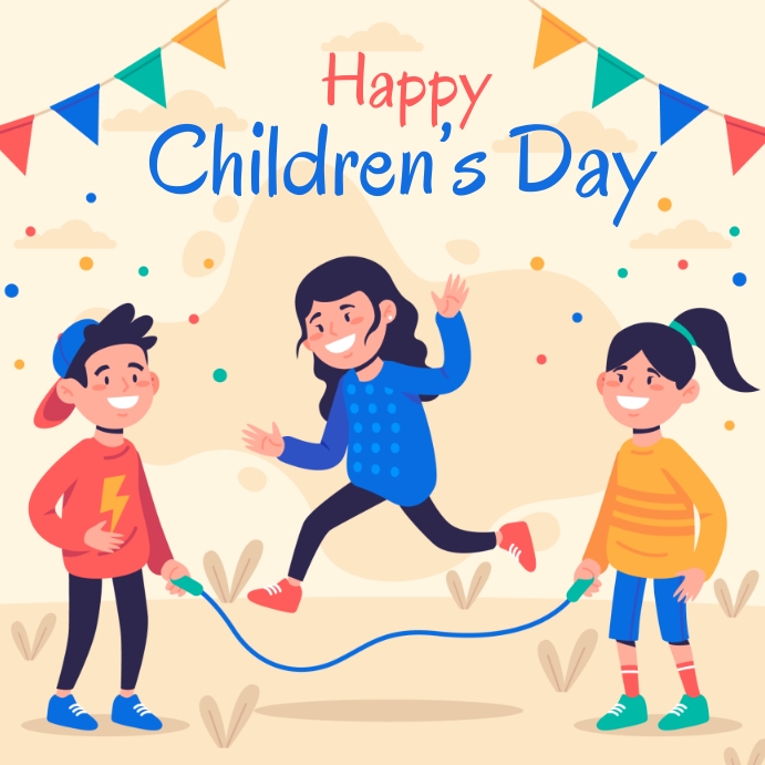 Flat design of children's day Template | PosterMyWall