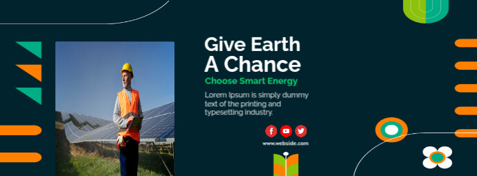 Flat design renewable energy template Facebook Cover Photo