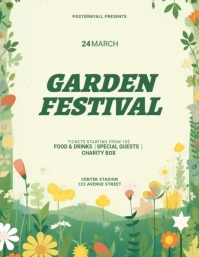 Flat Garden Event flyer template