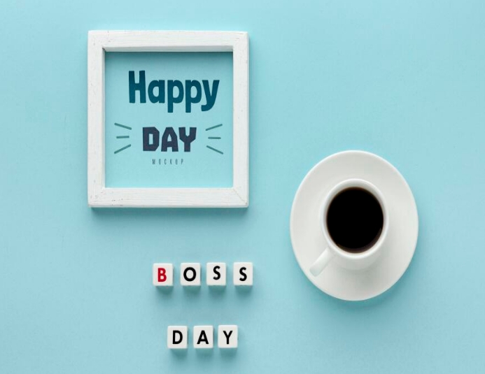Boss Lay Lay Flat lay boss day concept with copyspace Template | PosterMyWall