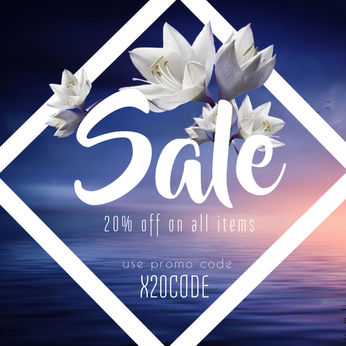 Flat Promo Code Sale Instagram template | PosterMyWall