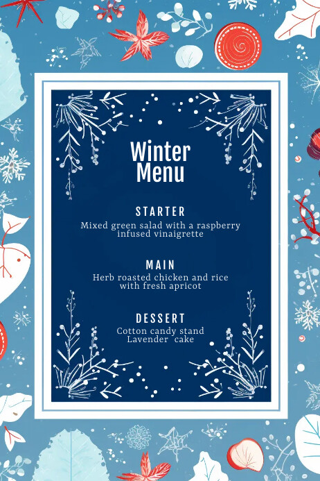 Flat Winter Menu Template | PosterMyWall