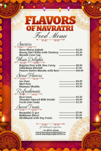 Blanco Navratri Food Menu Poster Template