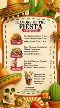 Flavors of the Fiesta: Cinco de Mayo Menu Instagram Story template