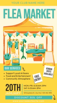 flea market, garage sale, winter sale Instagram Story template