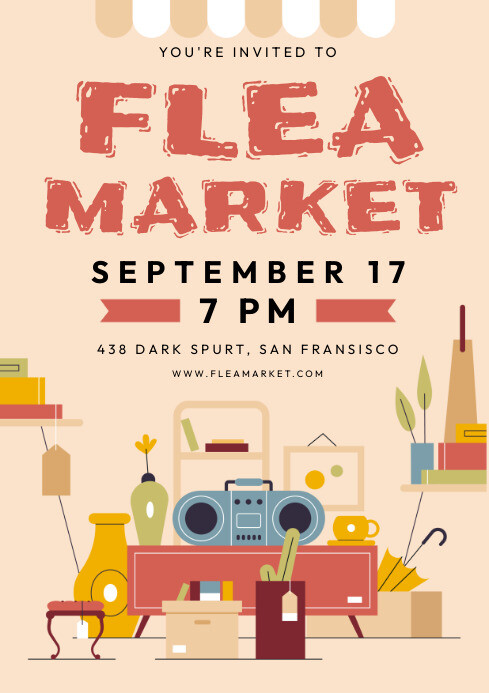 Flea Design FLEA MARKET Template | PosterMyWall