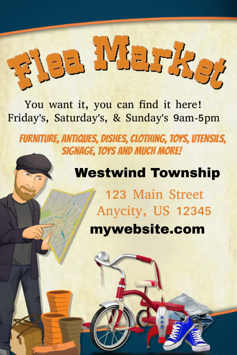 Flohmarkt Vorlage Postermywall