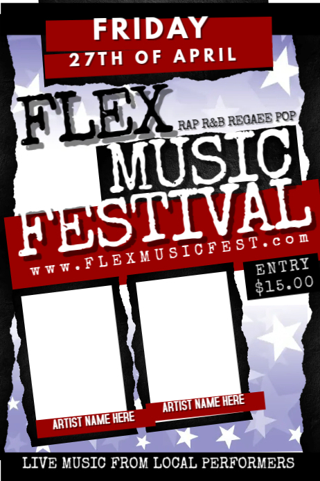 Flex Music Festival Template | PosterMyWall