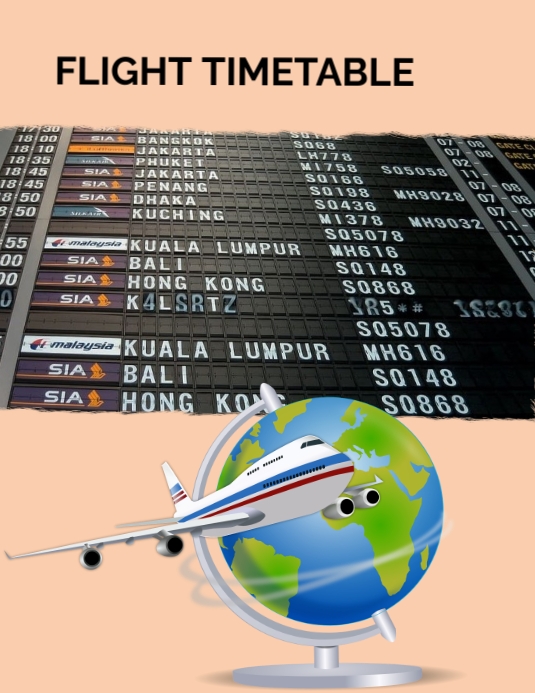 Flight timetable Template | PosterMyWall