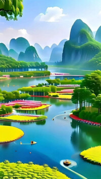 Floating garden paradise Instagram Story template