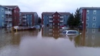flood affected areas with houses video Thumbnail sa YouTube template