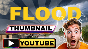 Flood Rain Thumbnail Design for Youtube template