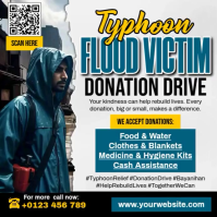 Flood Victim Donation Drive Instagram Post template