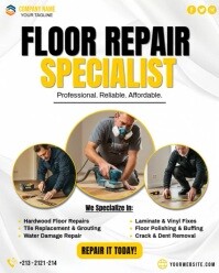 floor repair specialist poster Instagram Portrait template