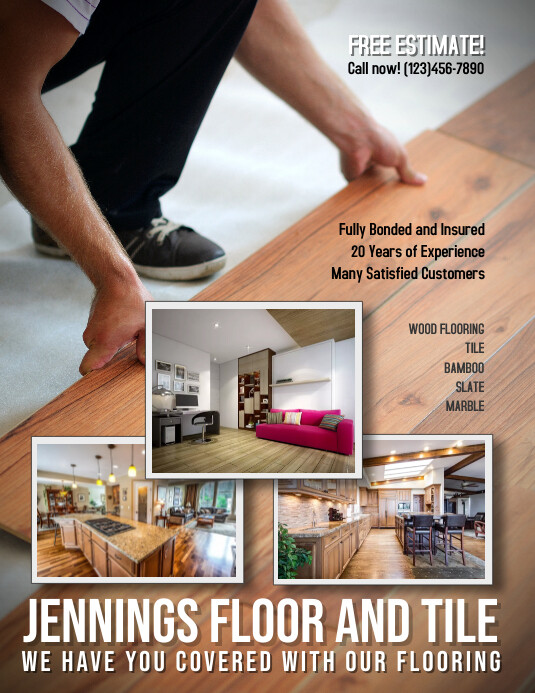 Flooring And Tile Advertisement Flyer Template Postermywall