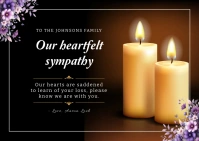 Floral, Candle Sympathy Card Kartu Pos template