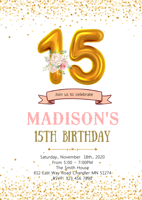 15th Birthday Invitation Templates 15th Birthday Invitation Templates