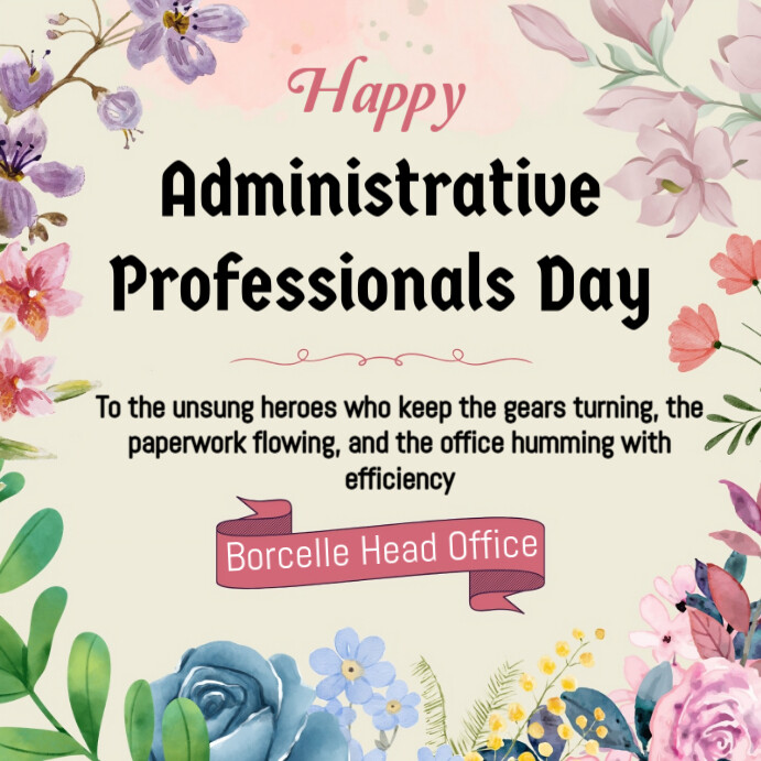 Floral Administrative Professionals Day Instagram Post Template ...