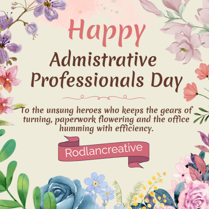 Copy of Floral Admistrative Professional Day Instagram Post | PosterMyWall