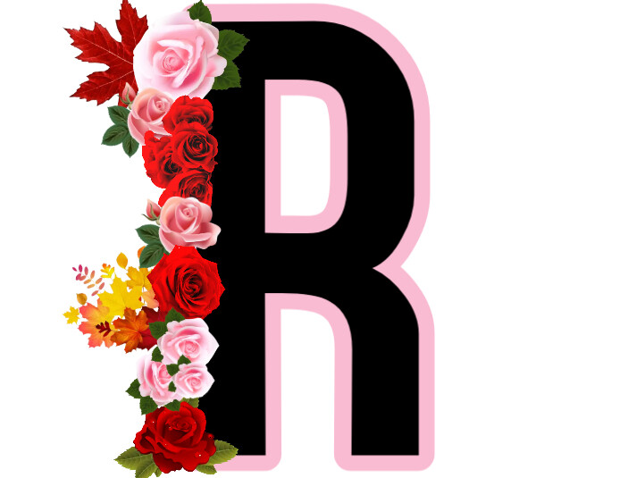 Alphabet R Design In Red Roses Floral Alphabet R design Template | PosterMyWall