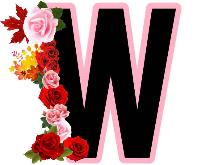 Floral Alphabet W design Template | PosterMyWall