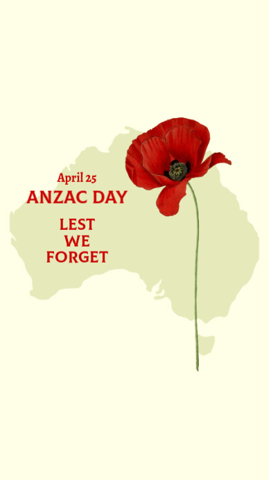 Floral Anzac Day Remembrance Instagram Story template