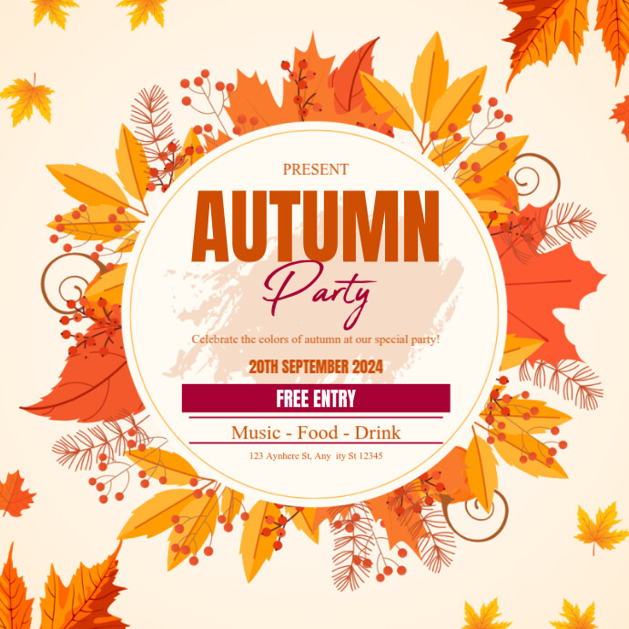 Floral Autumn Pos Instagram Template | PosterMyWall