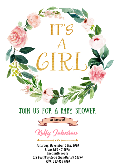 Invitation D Anniversaire Floral Baby Shower Template Postermywall Invitation D Anniversaire Floral Baby Shower Template Postermywall