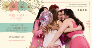 Floral Bachelorette Invitation Изображение, которым поделились на Facebook template