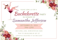 Floral Bachelorette Party Invitation A4 template