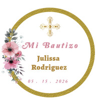 Floral Bautizo, Baptism, Dedication, Church, Iglesia, Bautismo, Logos, Stickers, Labels, Gift Tags L template