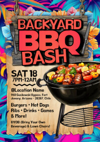 Floral Bbq Bash A5 template