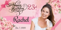 Pink Floral Happy Birthday Banner template