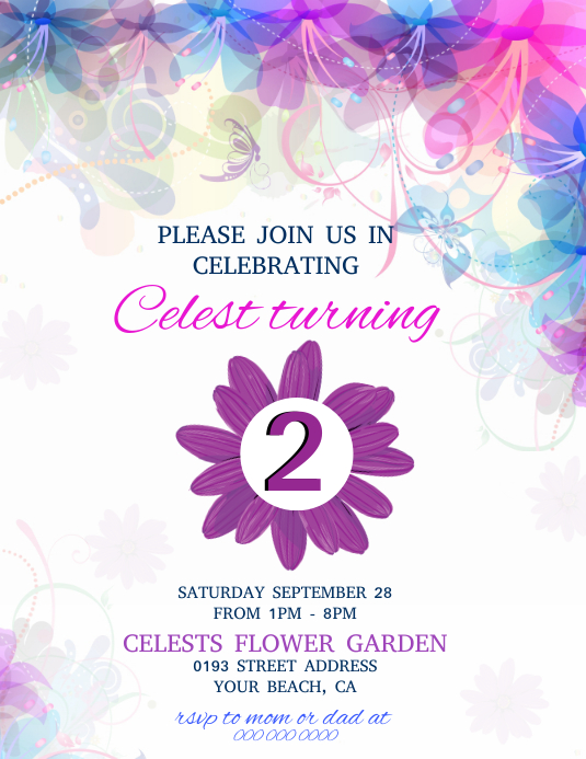 Modele D Invitation A Une Fete D Anniversaire Florale Postermywall Modele D Invitation A Une Fete D Anniversaire Florale Postermywall