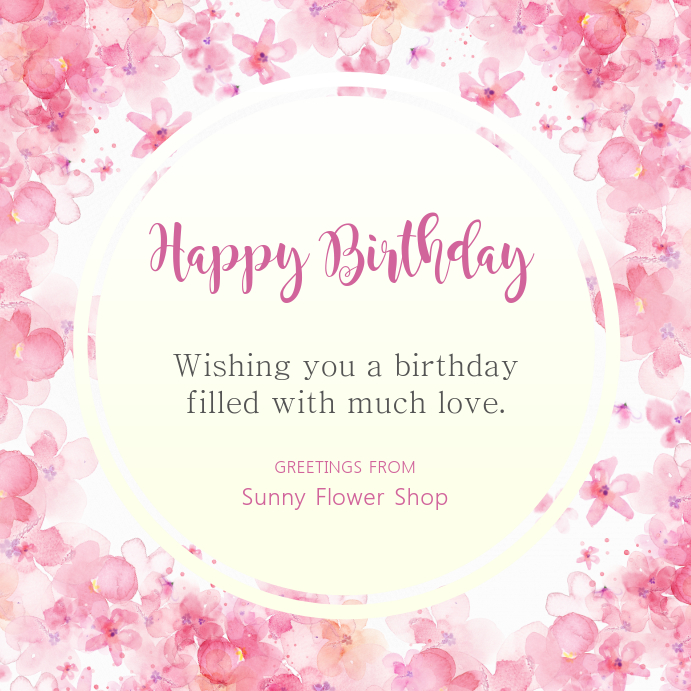 Floral Birthday Wish Instagram Template PosterMyWall