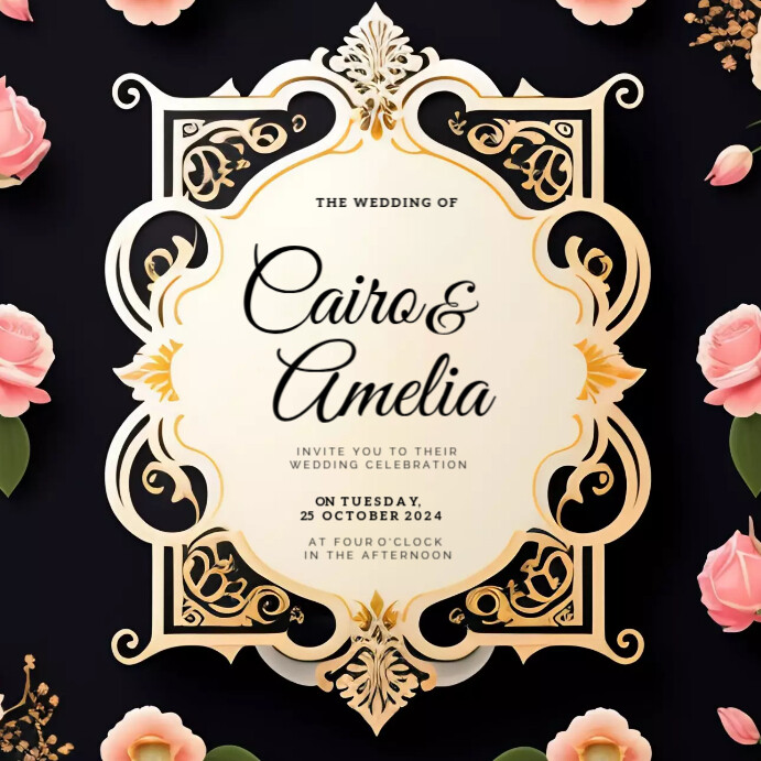Floral Black Invitation Template PosterMyWall